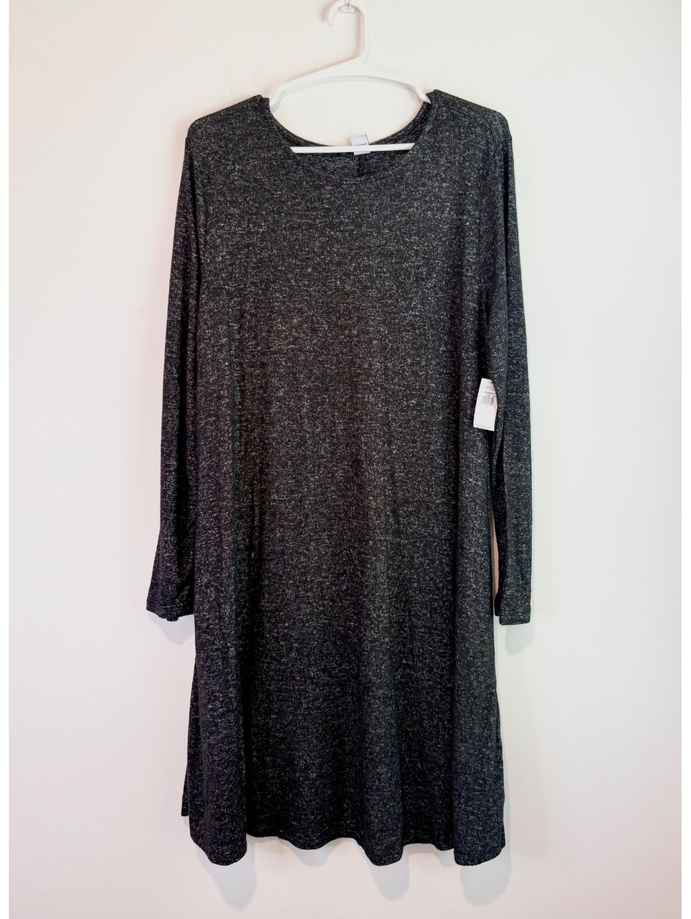 Old Navy Long Sleeve Black Heathered Dress Large